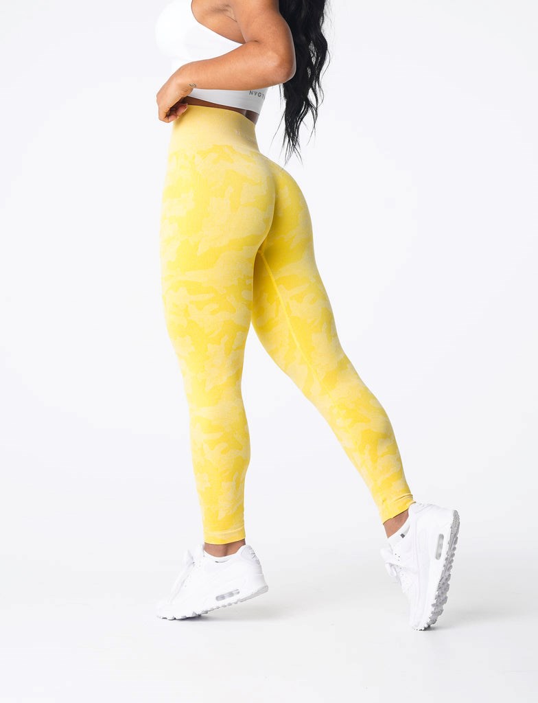 NVGTN Camo Seamless Leggings Amarillo | 524AVKQWZ