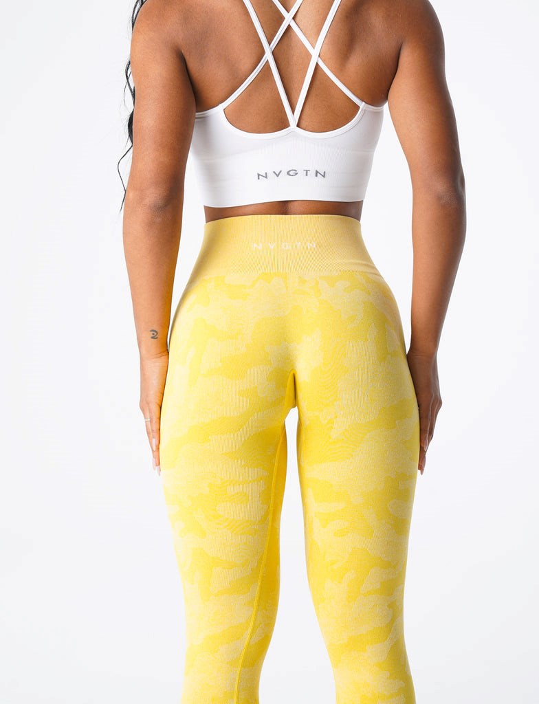 NVGTN Camo Seamless Leggings Amarillo | 524AVKQWZ