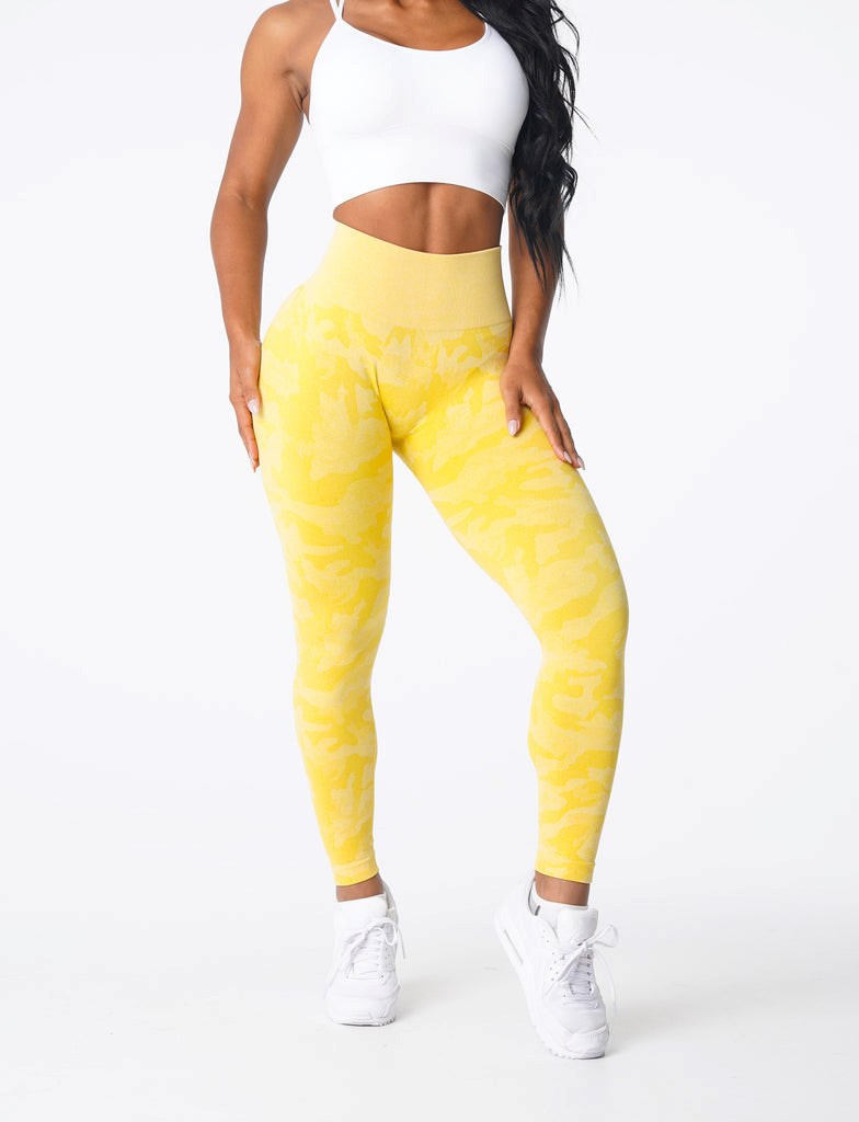 NVGTN Camo Seamless Leggings Amarillo | 524AVKQWZ