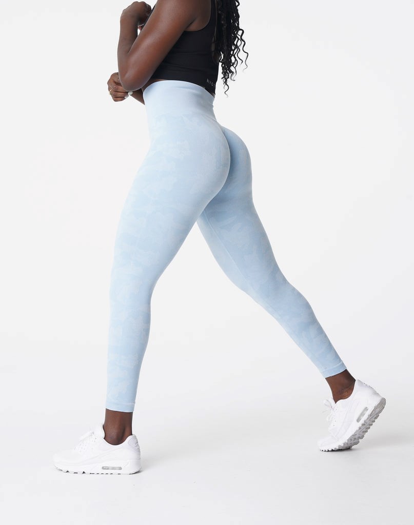 NVGTN Camo Seamless Leggings Azules | 430VEIJQO