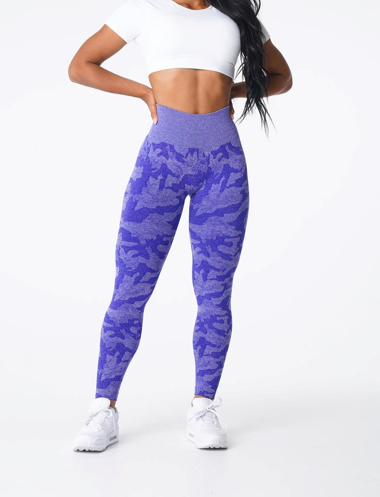 NVGTN Camo Seamless Leggings Azules | 512IUSDPB