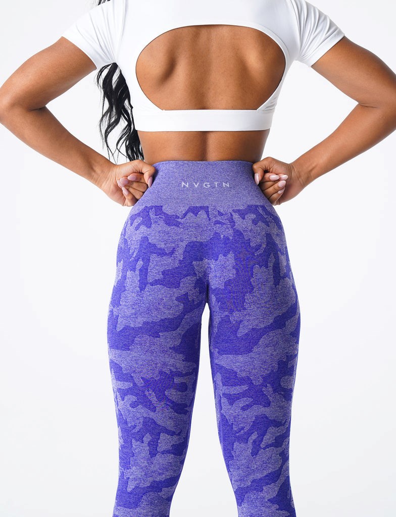 NVGTN Camo Seamless Leggings Azules | 512IUSDPB