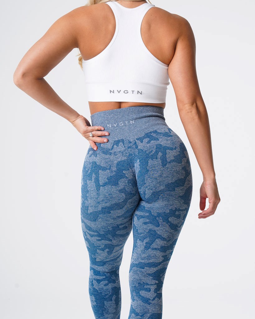 NVGTN Camo Seamless Leggings Azules | 651NVBZUM