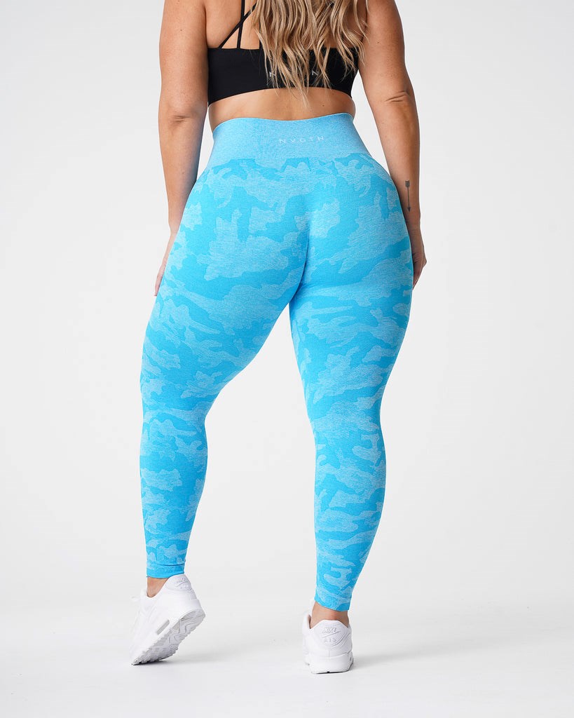 NVGTN Camo Seamless Leggings Caribbean | 210MRTOGF