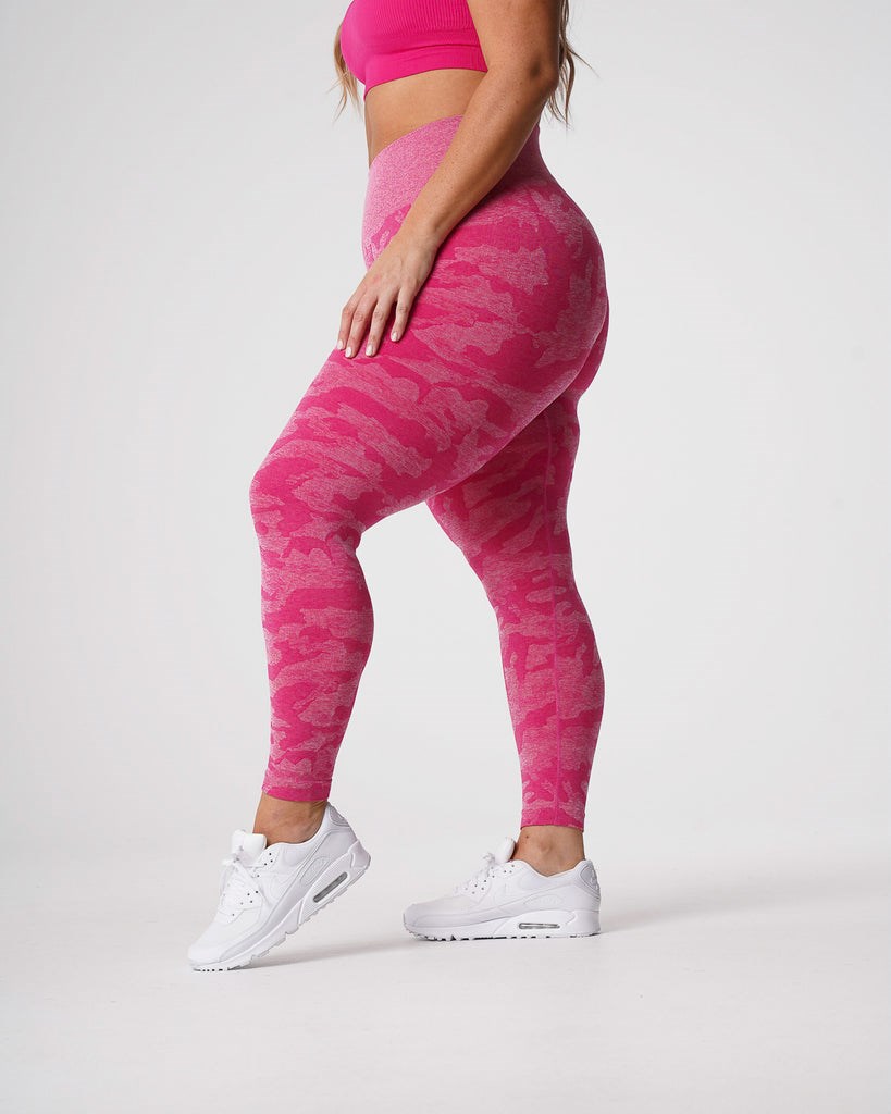 NVGTN Camo Seamless Leggings Fucsia | 659BCYFQT