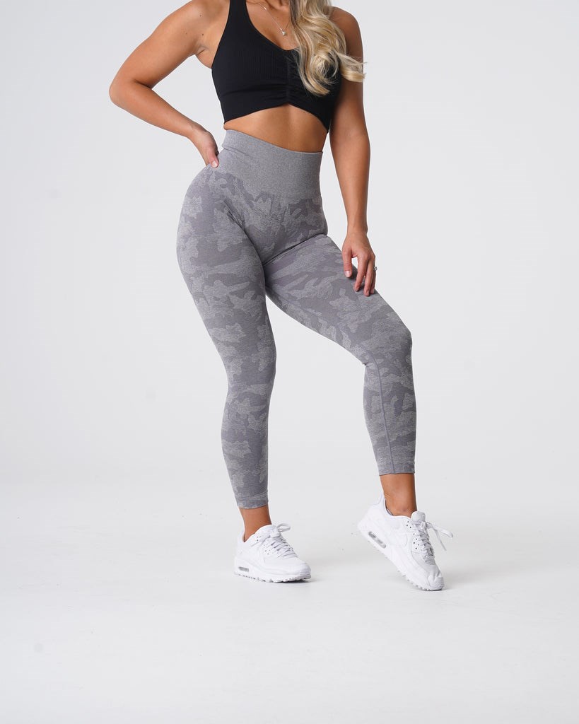 NVGTN Camo Seamless Leggings Gris | 906LRSCNQ