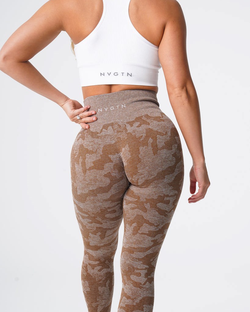 NVGTN Camo Seamless Leggings Mocha | 846VYNWHR