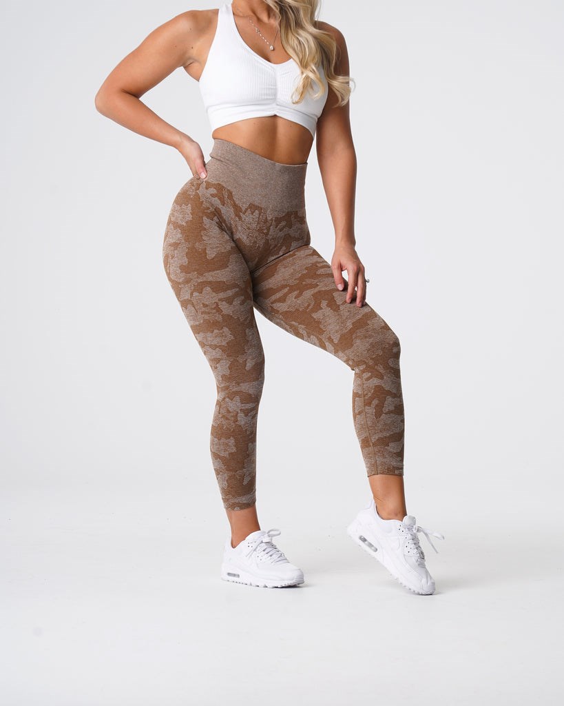 NVGTN Camo Seamless Leggings Mocha | 846VYNWHR