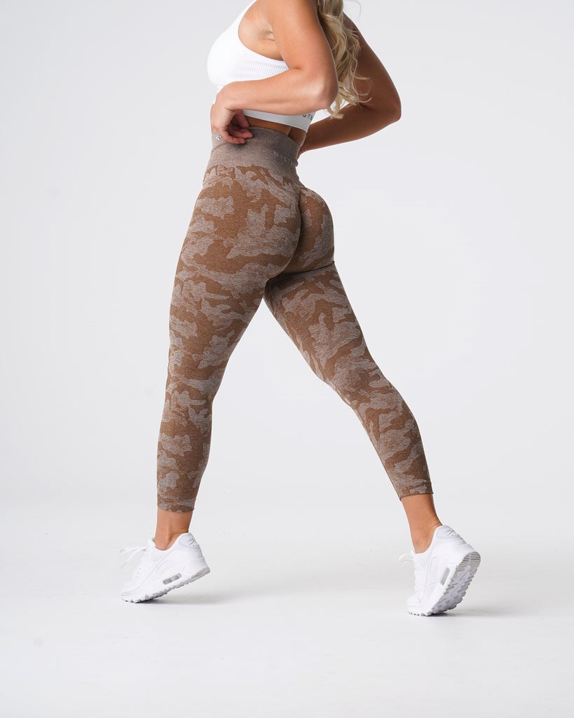 NVGTN Camo Seamless Leggings Mocha | 846VYNWHR