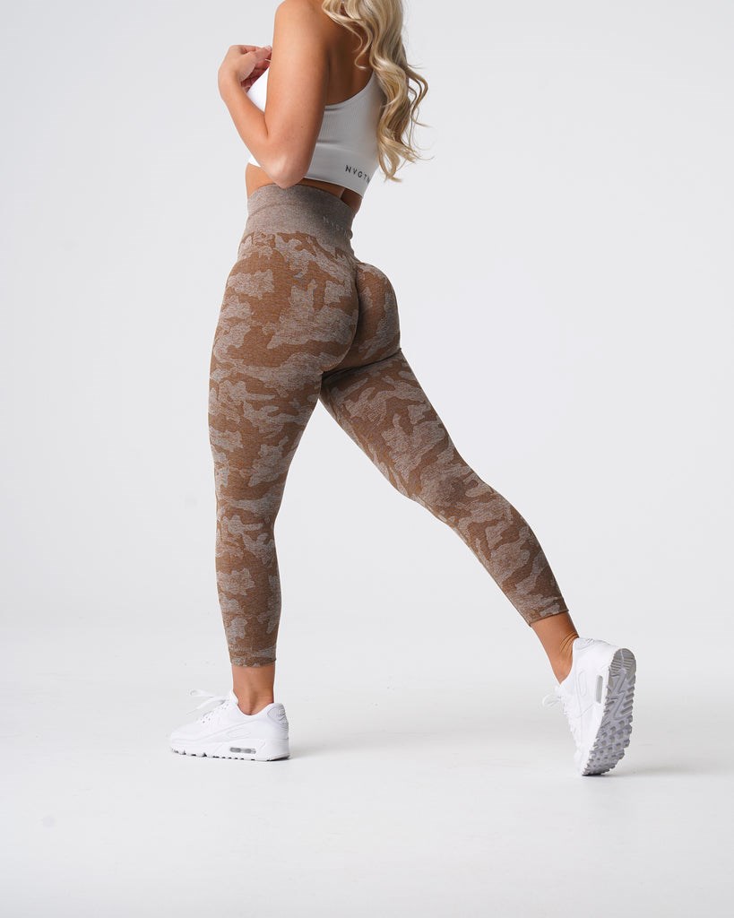 NVGTN Camo Seamless Leggings Mocha | 846VYNWHR