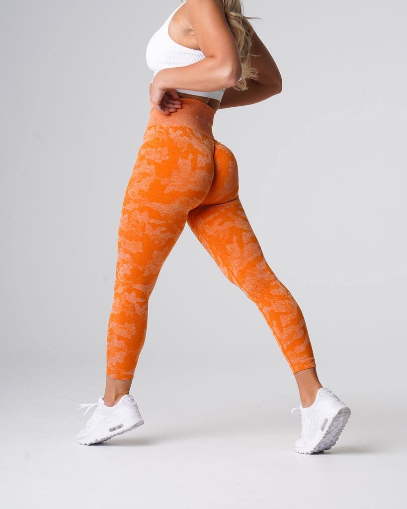 NVGTN Camo Seamless Leggings Naranjas | 639NZXOJR