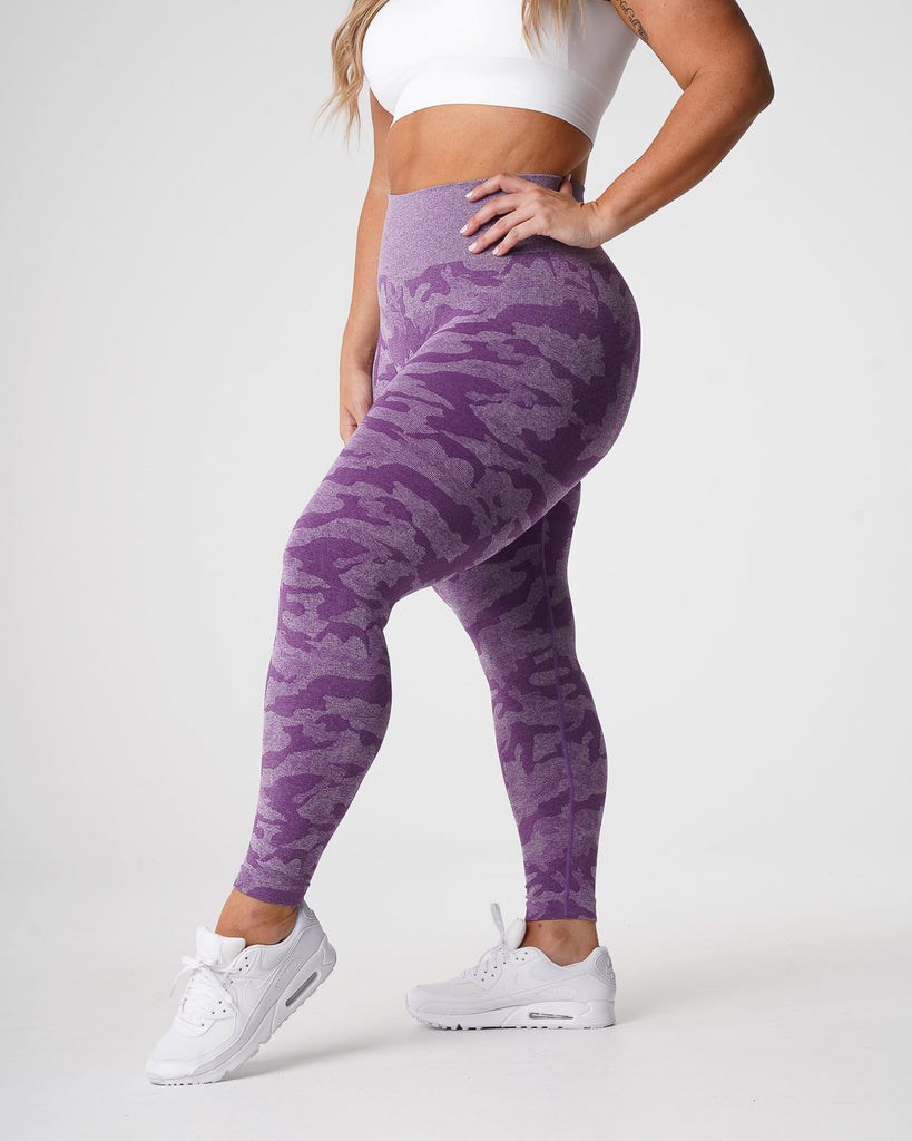 NVGTN Camo Seamless Leggings Violet | 693KMDAVY