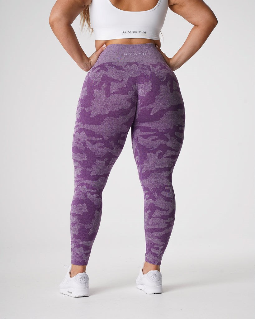 NVGTN Camo Seamless Leggings Violet | 693KMDAVY