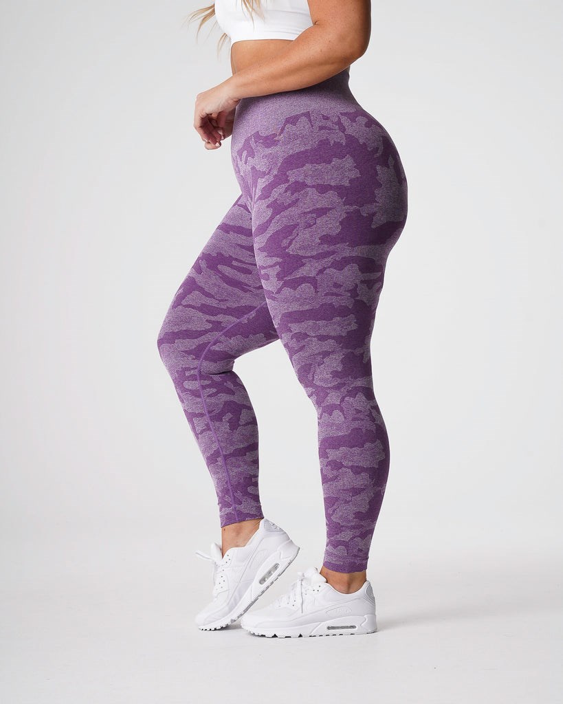 NVGTN Camo Seamless Leggings Violet | 693KMDAVY