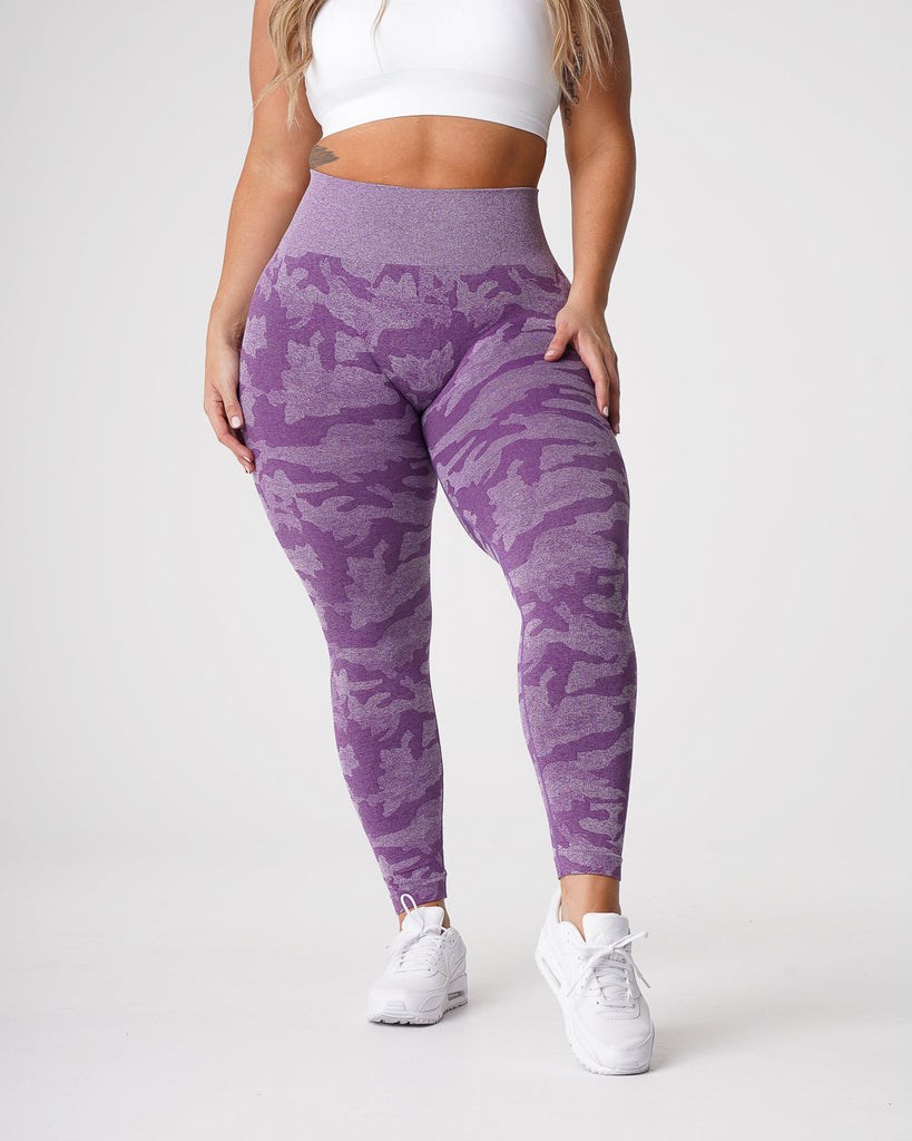 NVGTN Camo Seamless Leggings Violet | 693KMDAVY