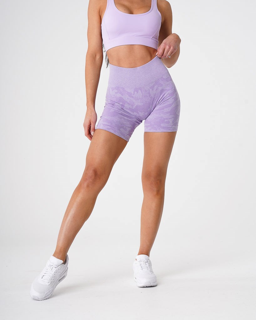 NVGTN Camo Seamless Shorts Lilac | 721DNSHRK