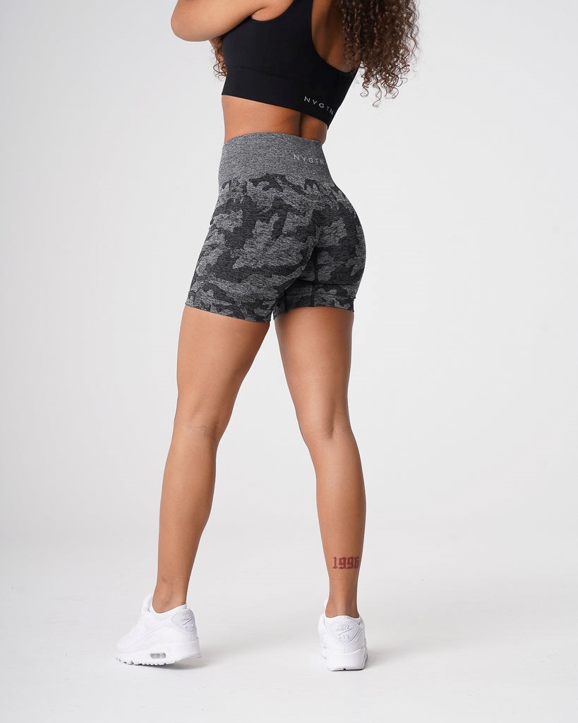 NVGTN Camo Seamless Shorts Negras | 513LGRQVX