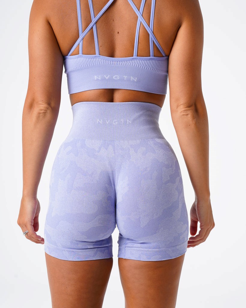 NVGTN Camo Seamless Shorts Periwinkle | 029VLMORY