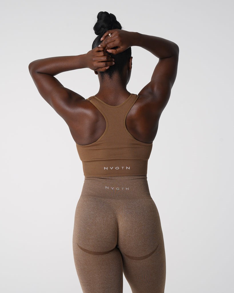 NVGTN Cinched Seamless Bra Mocha | 610MKRDXQ