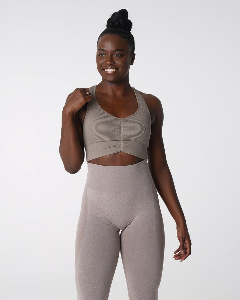 NVGTN Cinched Seamless Bra Taupe | 529IAKGLP