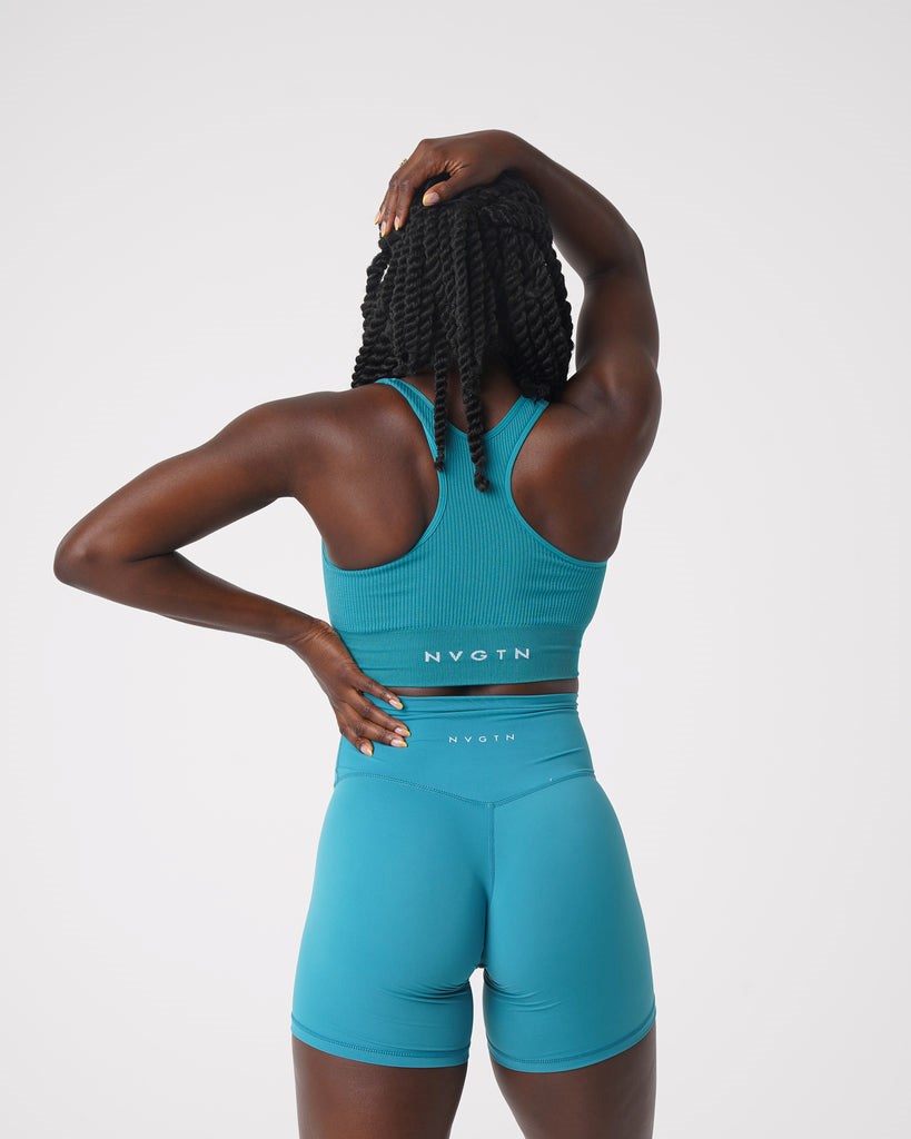 NVGTN Cinched Seamless Bra Teal | 259YJXNTE