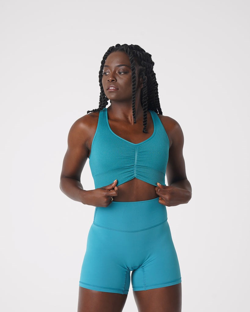 NVGTN Cinched Seamless Bra Teal | 259YJXNTE