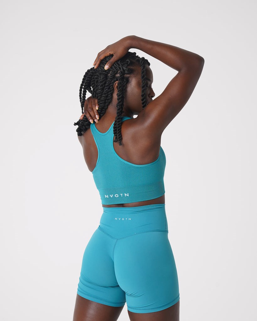 NVGTN Cinched Seamless Bra Teal | 259YJXNTE