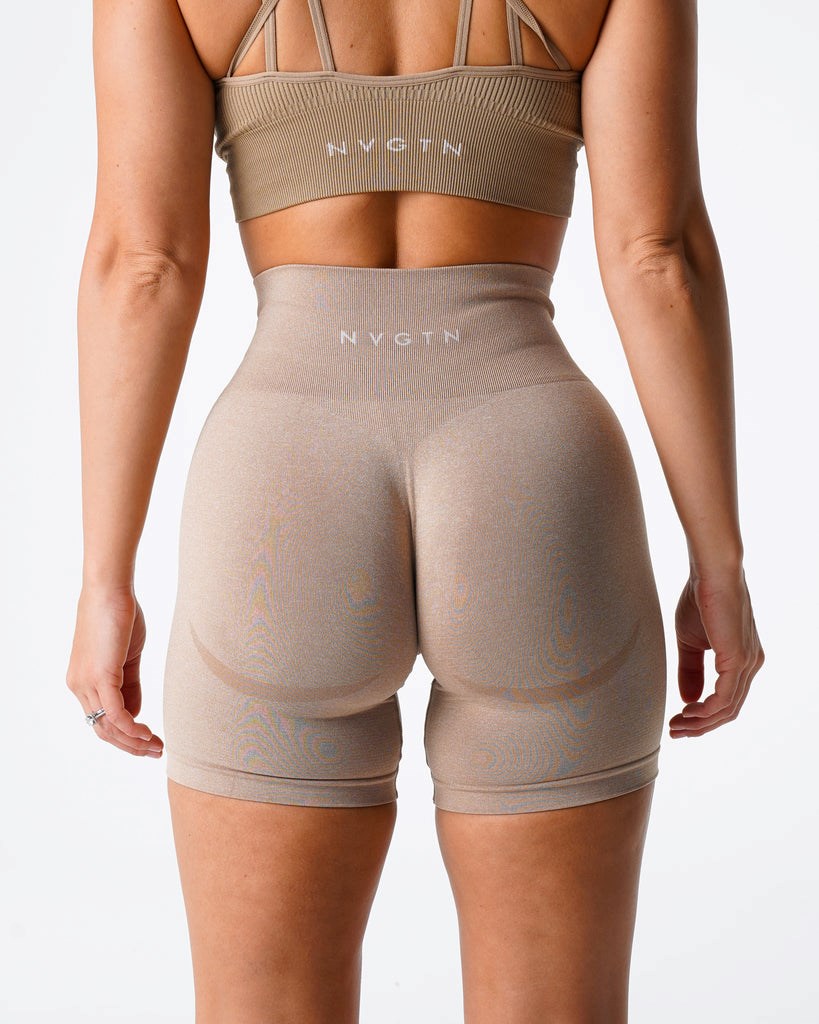 NVGTN Contour Seamless Shorts Beige | 340FUJLEW