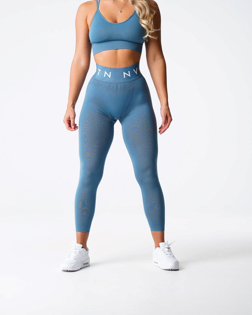 NVGTN Deporte Seamless Leggings Azules | 063SNAMLC