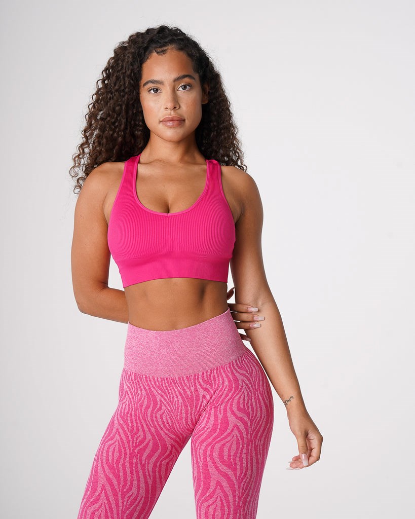 NVGTN Galaxy Acanalado Seamless Bra Fucsia | 487QLUSYH