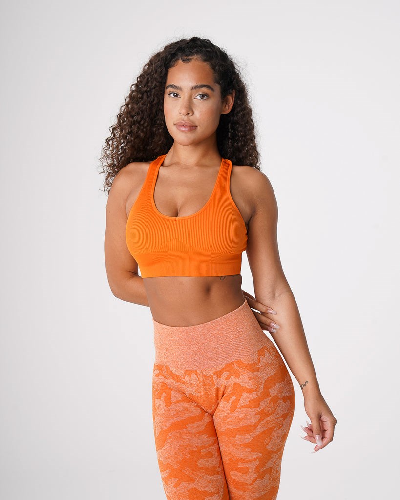 NVGTN Galaxy Acanalado Seamless Bra Naranjas | 016DWMJZQ