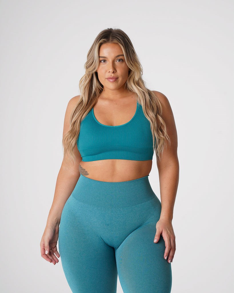 NVGTN Galaxy Acanalado Seamless Bra Teal | 462YAEKMF