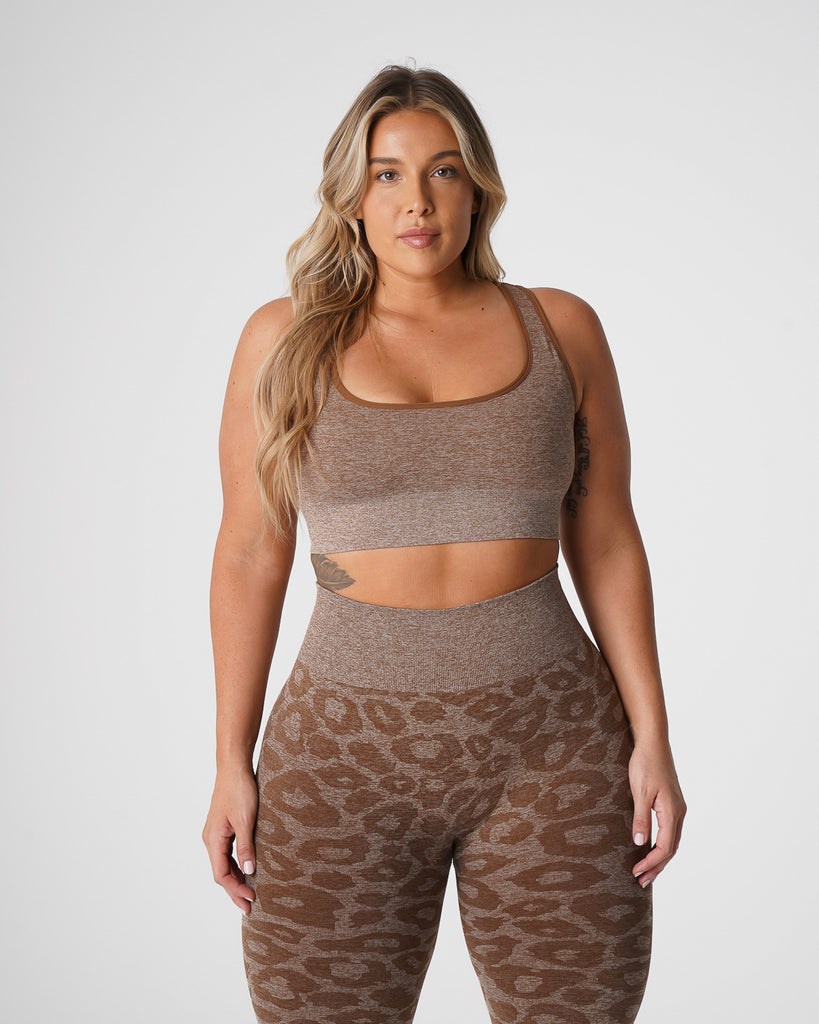 NVGTN Leopard Eclipse Seamless Bra Mocha | 238SGRIHM