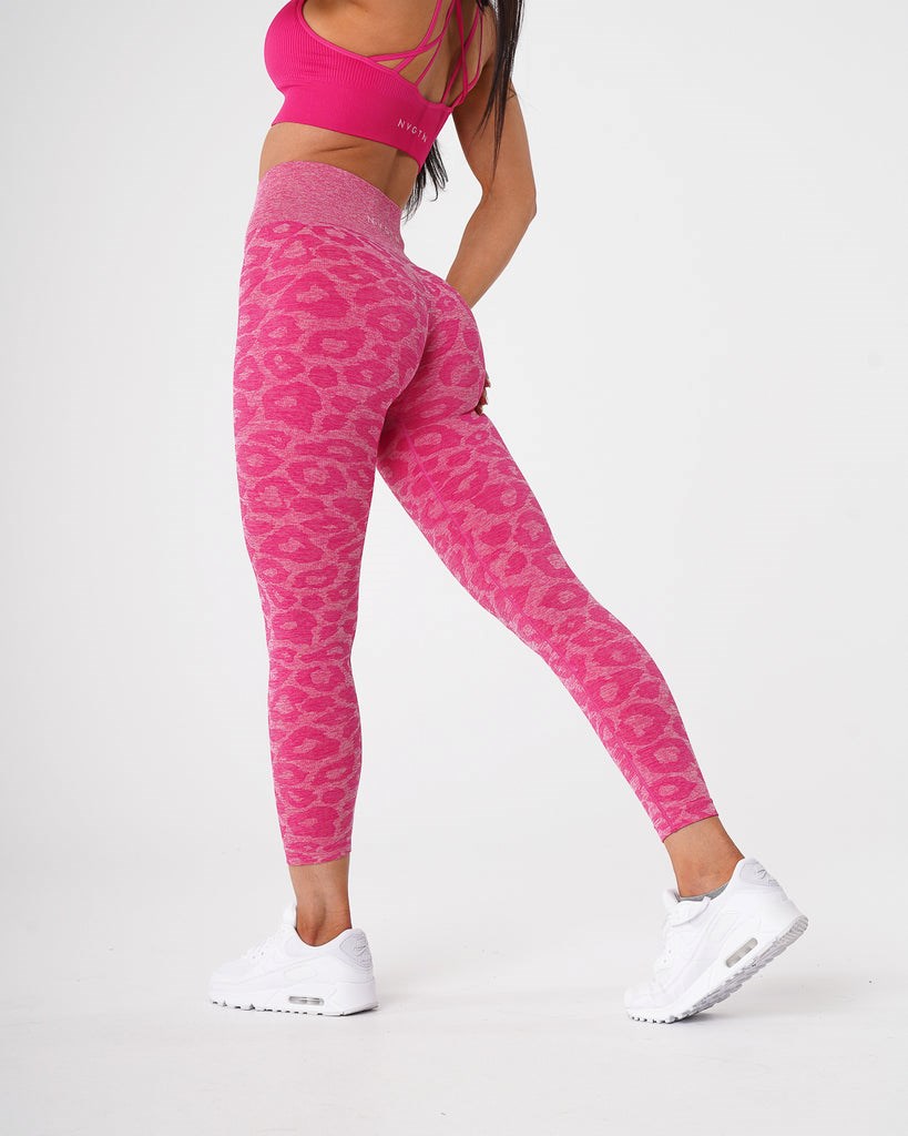 NVGTN Leopard Seamless Leggings Fucsia | 913TGEKYJ