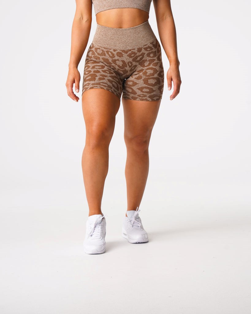 NVGTN Leopard Seamless Shorts Mocha | 798DCBGUM