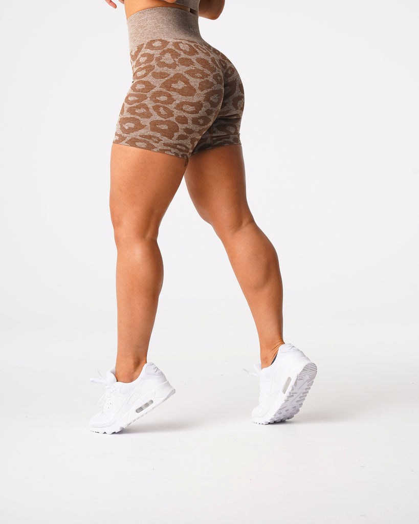 NVGTN Leopard Seamless Shorts Mocha | 798DCBGUM