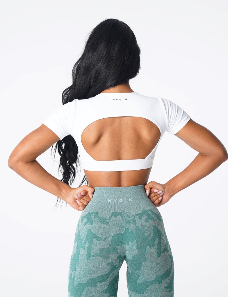 NVGTN Open Back Tee Blancas | 213PTRJKS