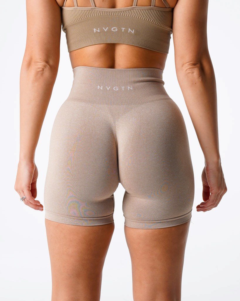 NVGTN Pro Seamless Shorts Beige | 901LHQOIR