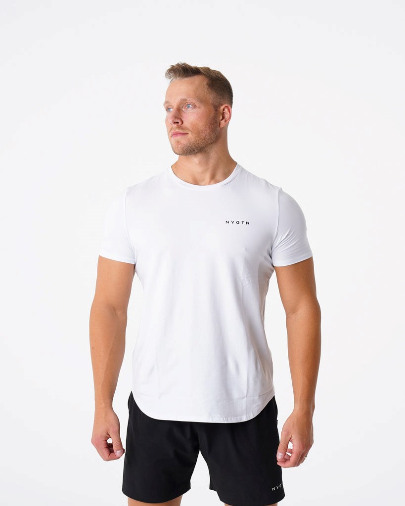 NVGTN Pulse Fitted Tee Blancas | 037VYRSXJ