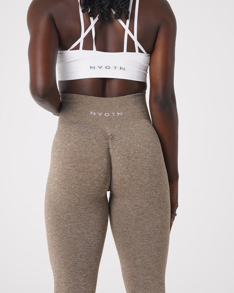 NVGTN Scrunch Seamless Leggings Mocha | 793KRFDLB