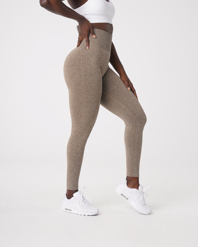 NVGTN Scrunch Seamless Leggings Mocha | 793KRFDLB