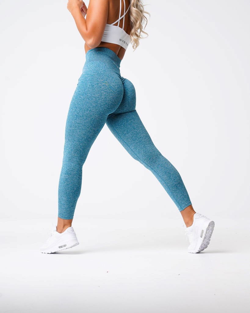 NVGTN Scrunch Seamless Leggings Teal | 405BRVXEK