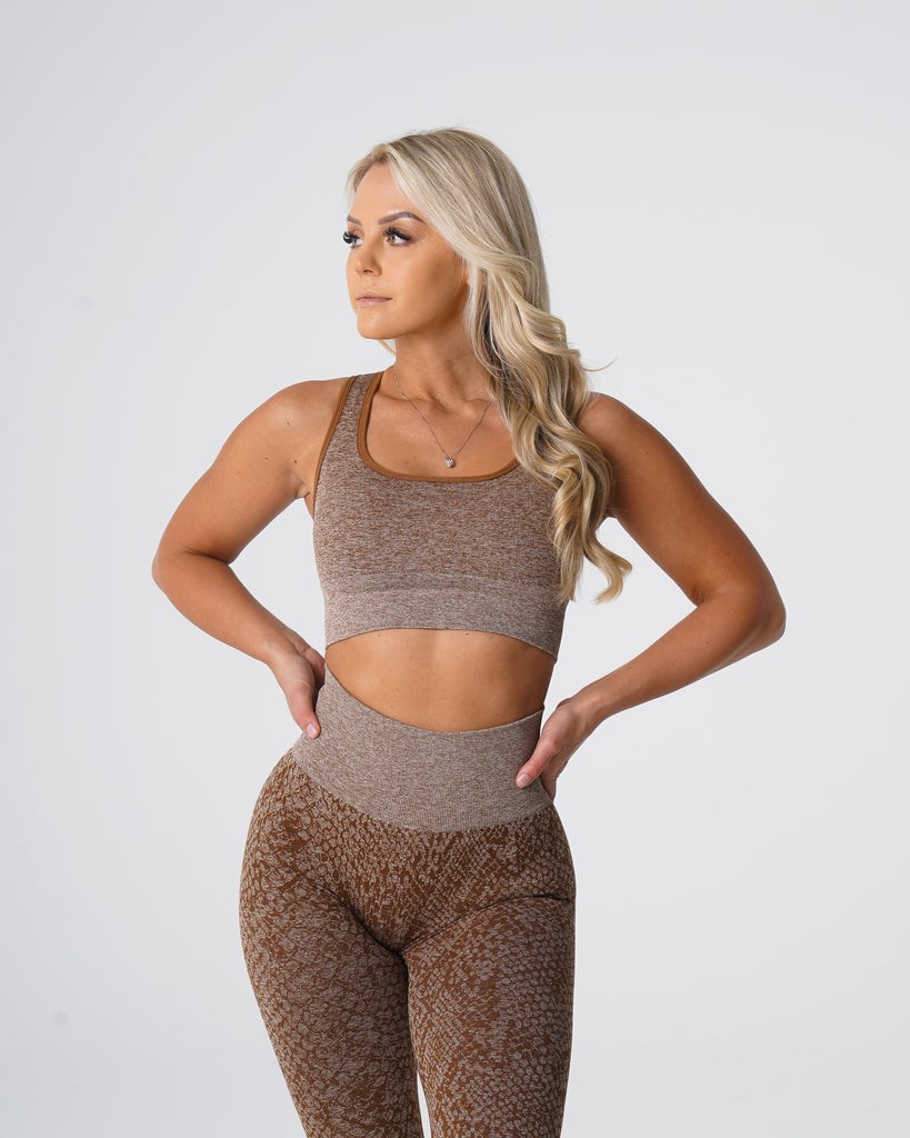 NVGTN Snakeskin Eclipse Seamless Bra Mocha | 057RMCOTV