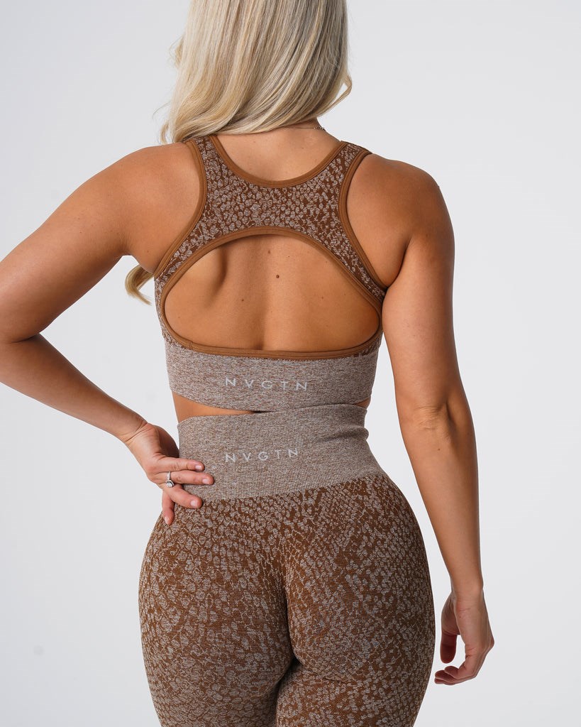 NVGTN Snakeskin Eclipse Seamless Bra Mocha | 921OFWCIE