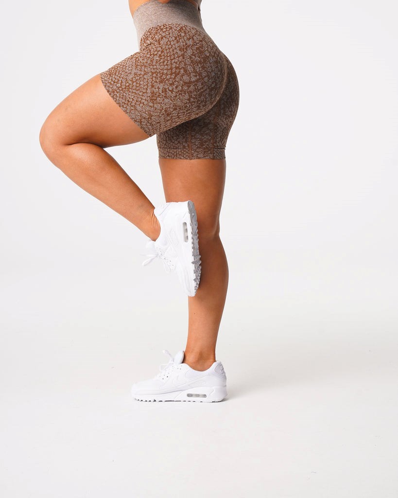 NVGTN Snakeskin Seamless Shorts Mocha | 584XGCWRQ