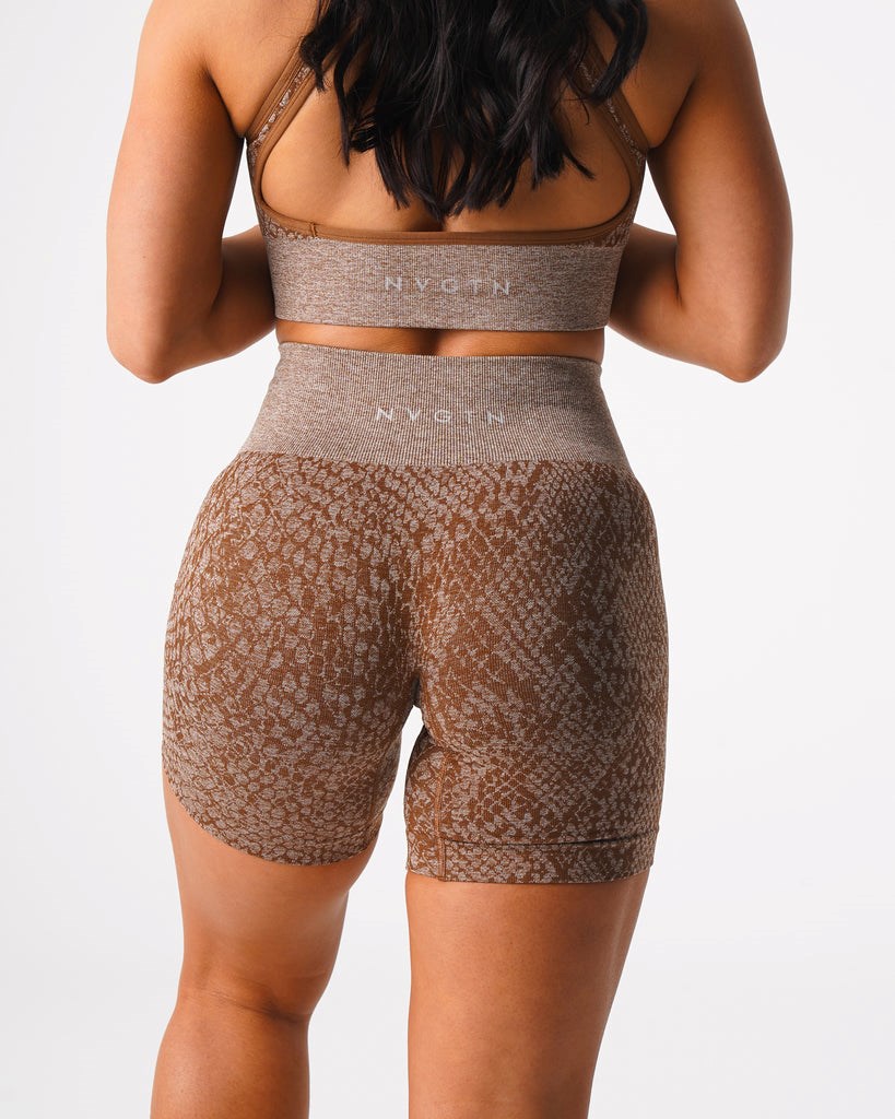 NVGTN Snakeskin Seamless Shorts Mocha | 584XGCWRQ