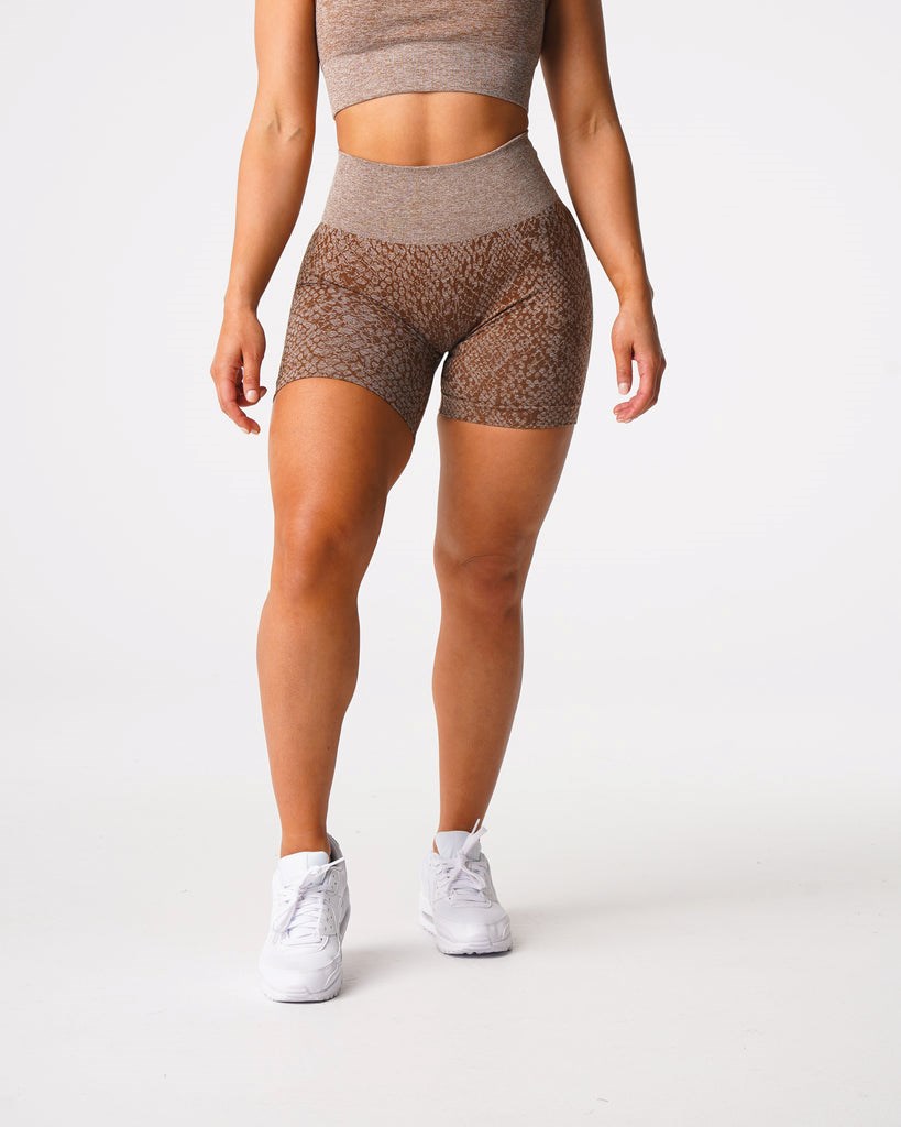 NVGTN Snakeskin Seamless Shorts Mocha | 584XGCWRQ