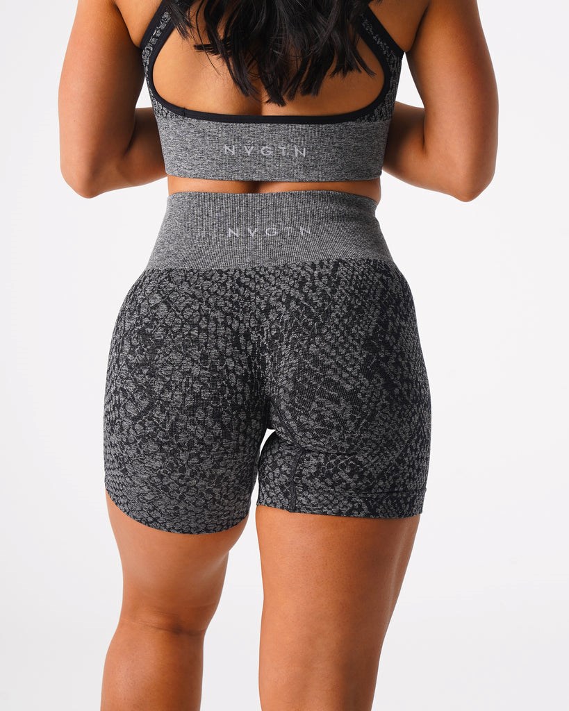 NVGTN Snakeskin Seamless Shorts Negras | 025CUBZWL