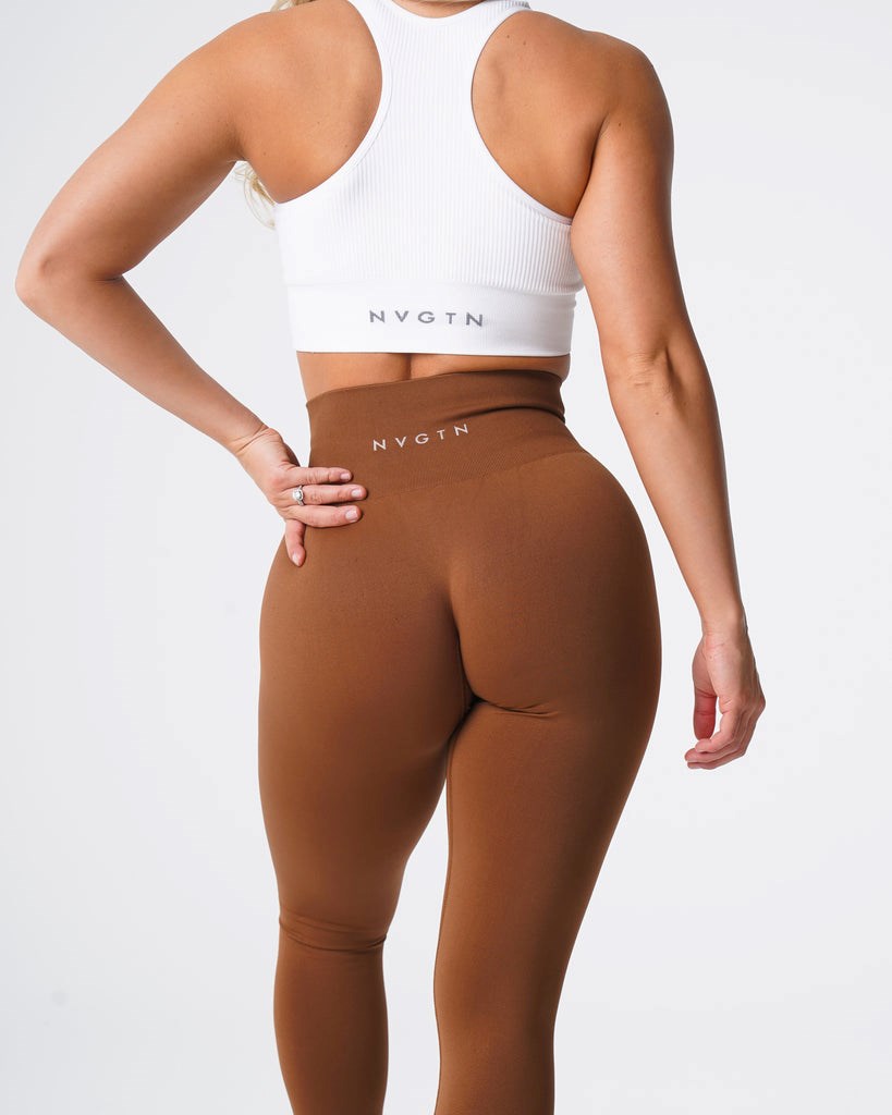 NVGTN Solid Seamless Leggings Caramel | 093OJKMFU