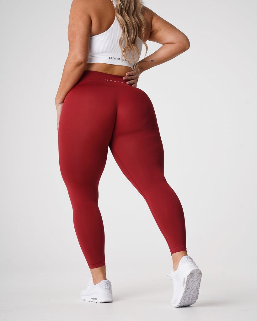 NVGTN Solid Seamless Leggings Carmine | 940QZSMCH